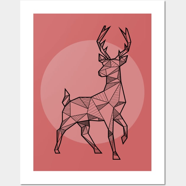 Deer - Geometric Animals Wall Art by alcateiaart